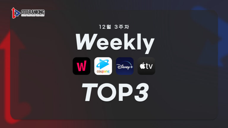 [위클리 OTT 랭킹] 12월 3주차 왓챠·쿠팡·디즈니·애플 TOP3 – 장기집권