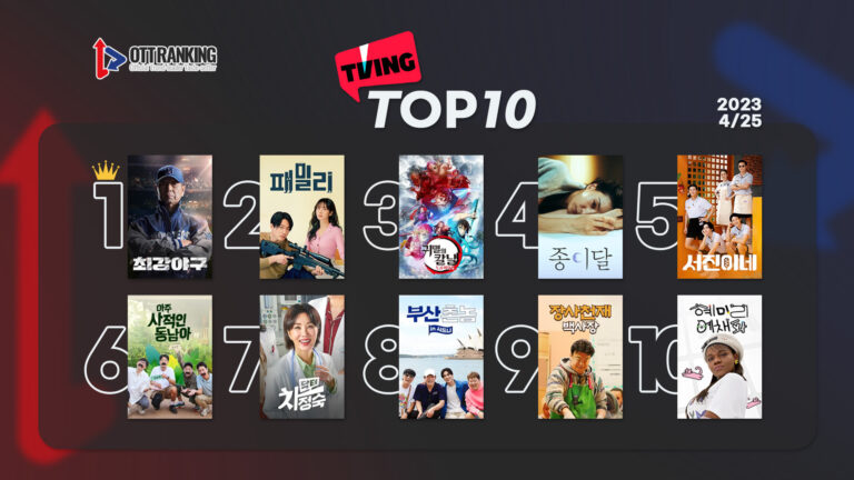 [데일리 OTT 랭킹] 4/25 티빙·웨이브·넷플 TOP10 – OTT의 묘미