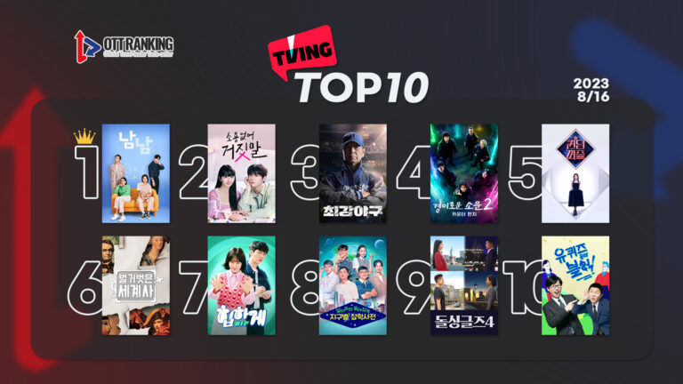 [데일리 OTT 랭킹] 8/16 티빙·웨이브·넷플 TOP10 – ‘재미+감동’ 두 마리 토끼