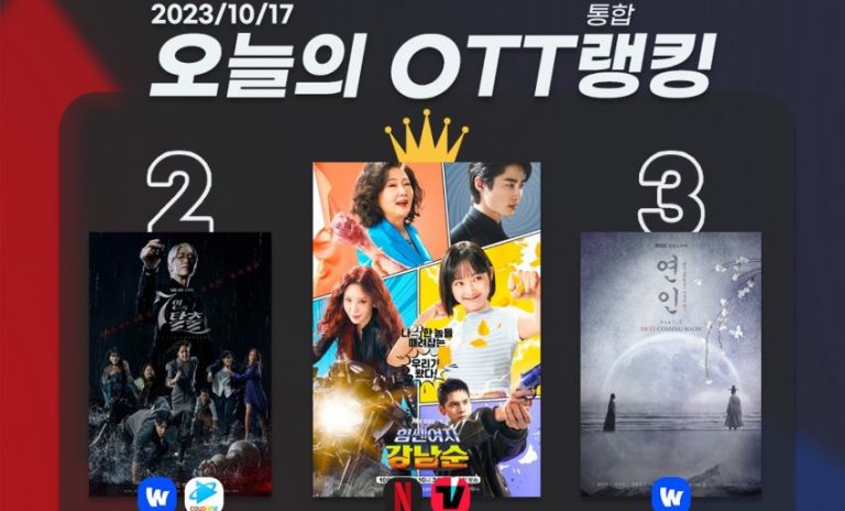 [오늘의 OTT 통합 랭킹] 10월 17일 – 주말극 3파전