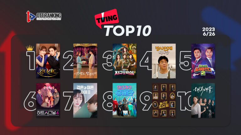 [데일리 OTT 랭킹] 6/26 티빙·웨이브·넷플 TOP10 – 차트 점령한 로맨스