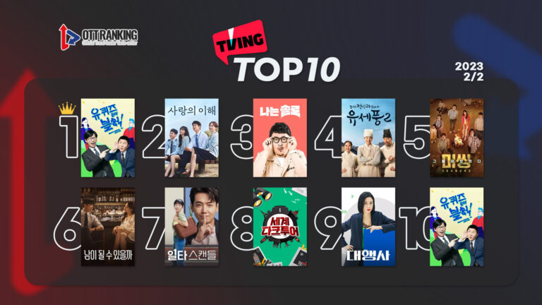 [데일리 OTT 랭킹] 2/2 티빙·넷플·웨이브 TOP10 – ‘더 글로리’ 하도영이 ‘유퀴즈’에?