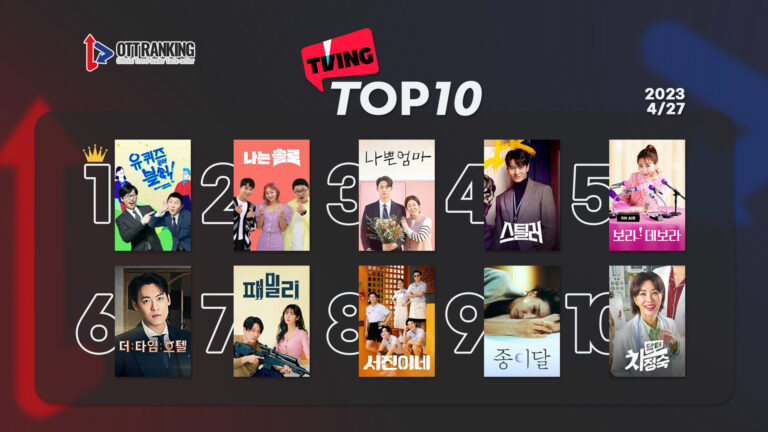 [데일리 OTT 랭킹] 4/27 티빙·넷플·웨이브 TOP10 – 서로 다른 ‘사랑’
